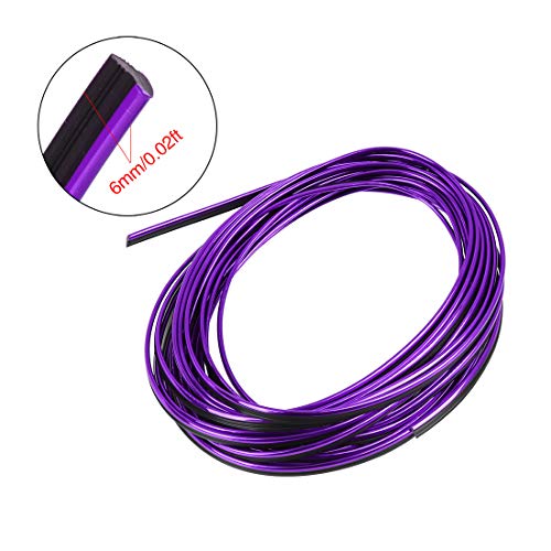 X AUTOHAUX Car Interior Gap Door Edge Trim Strip Line Chrome Purple 8m 26.25ft - color: Chrome Purple