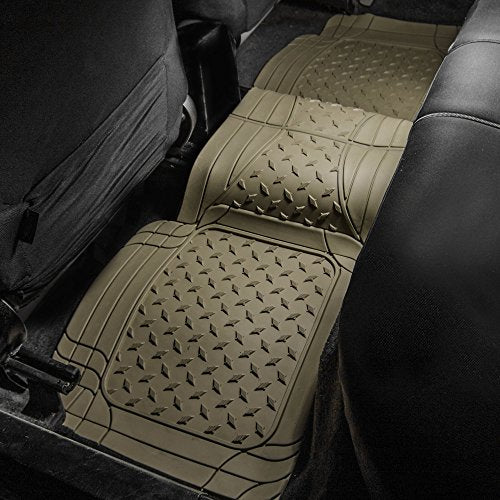 FH Group FH-V11307R010 Semi Custom Trimmable Vinyl Rear Floor Mat Gray for Sedan, SUV and Van