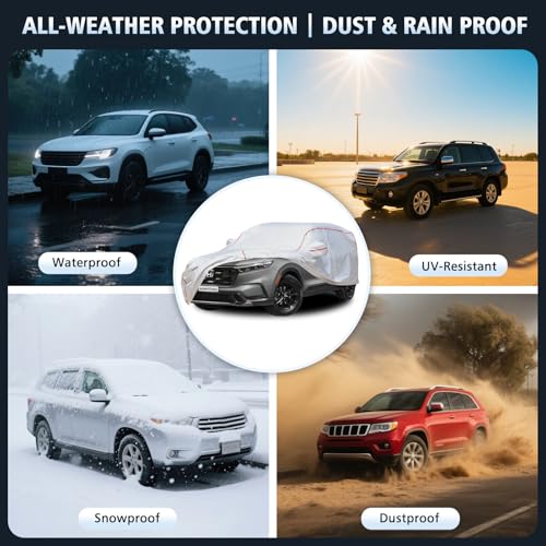 Car Cover Waterproof All Weather for Honda CRV 1996-2025,All-Around Fastening and 4 Upgrades, 30s Quick-Install for Car Cover - size: 2(CRV)