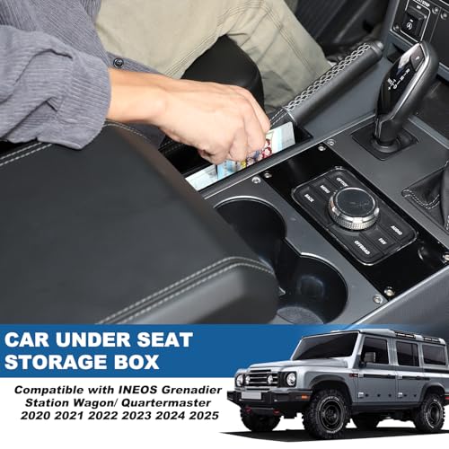 Center Console Handbrake Right Storage Organizer Box Compatible with INEOS Grenadier 2020-2024 2025+, Center Console Organizer ABS Material Insert Tray Accessories