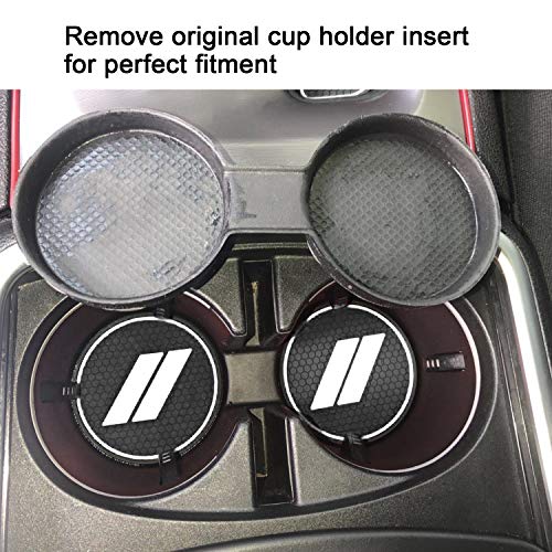 Fits Dodge Charger Accessories 2015-2023, Cup Holder Insert Center Console Shifter Liner Trim Interior Door Pocket Mats Pad (24pcs Set, White Trim) - color: White