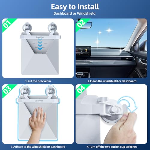 for Starlink Mini Car Mount for Dashboard, for Starlink Mini Suction Cup Mount for Dashboard & windshield, Secure Mounting Kit for Most Vehicles and Ensures Stable Driving and Satellite Signal