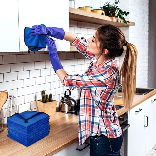 Tallew 40 Pcs Microfiber Towels:16"x16" Microfiber Drying Towels Bulk Micro Fiber Car Cleaning Cloth for Cars Drying Washing Polishing Office Windows Cleaning Household Supplies (Blue) - color: Blue