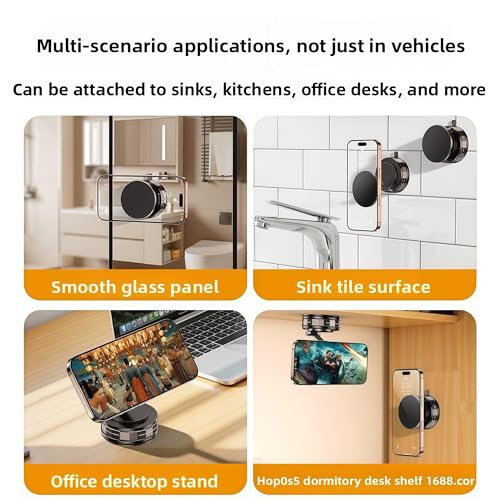 Magnetic Car Phone Holder, Cell Phone Mount, Suction Cup Phone Mount, Foldable Phone Navigation Holder