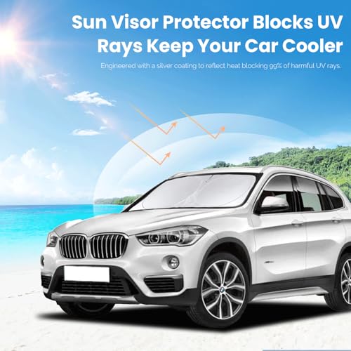 for X1 E84 Sunshade Windshield Sun Shade for BMW X1, xDrive23i, xDrive25e E84 F48 Accessorie 2016-2025 Insulated Front Window Shield Windshield Cover Protector Privacy UV Reflector Block Heat - size: for BMW X1 E84 16-25