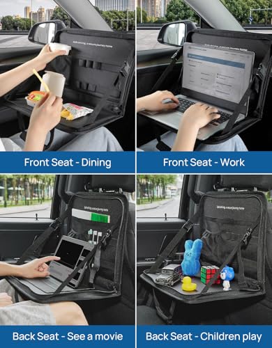 JOYTUTUS Steering Wheel Tray, Multifunctional Laptop Desk, Back Seat Headrest Table for Eating, Fit for Large Vehicles, Like Trucks, Pickups, Semi-Trailers - size: Large