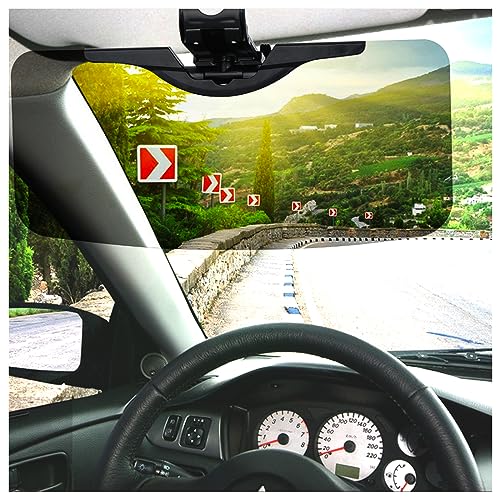 Sun Visor Extender for Car - Universal Adjustable Side Window Sun Blocker UV400, Folding Clip-On Visor Extension, Easy Install & Glare Reduction (Black-2 Pack)