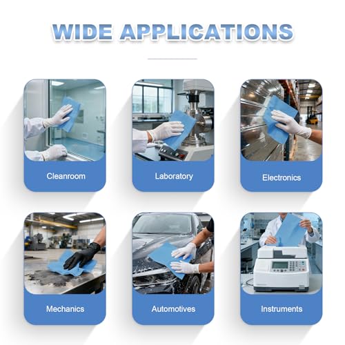 Cleanroom Wipes Heavy Duty Cloths, Lint-Free and Extra Absorbent Towels Jumbo Roll, Blue (15"x 5", 500 PCS) - color: Blue
