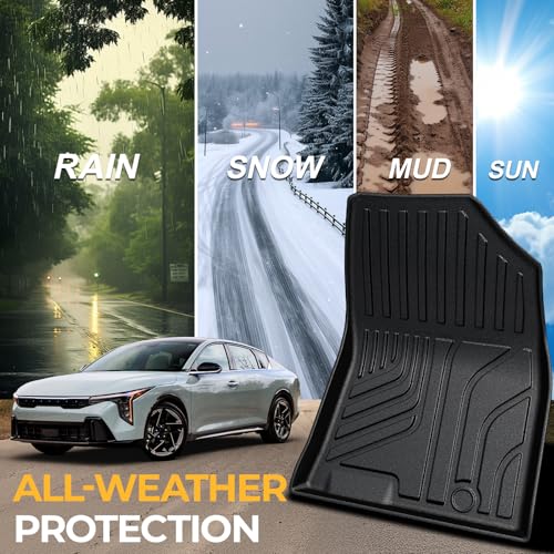 Floor Mats for Kia K4 2025-2026, All Weather Floor Mats Trunk Cargo Liner and Door Sill Guards Accessories, Full Coverage Set - size: For Kia K4 | 2025-2026