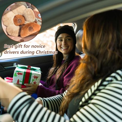 LYFJMUS 4 Pack Plush Capybara Car Headrest Pillow and Lumbar Support Pillow Kawaii Plushies Capybara Stuffed Headrest Cute Car Decor for Car Driving - style: Style A