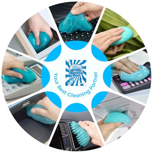 Car Cleaning Gel Clean Putty, Universal Car Interior Cleaner Slime, Perfect Cleaning Kit Supplies, Auto Detailing Tools Accessories, Dust Remover Gifts for Men Women Blue