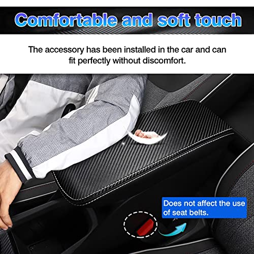 Autorder Center Console Cover for Chevy/Chevrolet Trailblazer 2021-2025 2026 Accessories Carbon Fiber Armrest Cover Anti-Scratch Middle Console Pad Leather Armrest Protector - size: 21-26 Chevy Trailblazer
