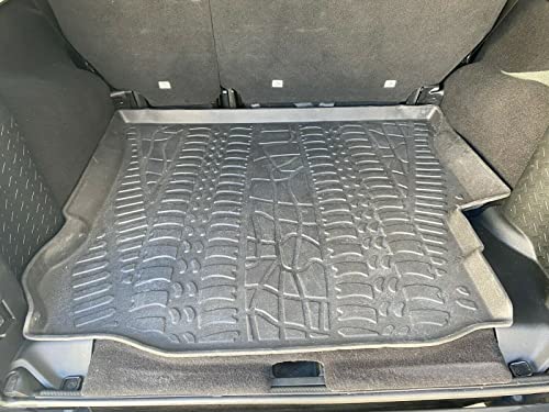 Cargo Liner - Trunk Mat for Jeep Wrangler 2007-2018 – Weather-Resistant Trunk Mats for Cars with Raised Lip – Non-Slip Car Trunk Mat Rubber – Easy to Install – Laser Pre-Cut Design