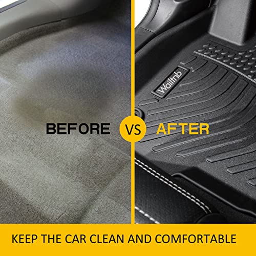 Floor Mats Custom for Kia Soul 2024-2020 All Weather Protection TPE Waterproof Non-Slip Durable Floor Liners Fits Front& 2nd Row Full Set Black Accessories - style: 15|For Soul|2020-2026|Mat