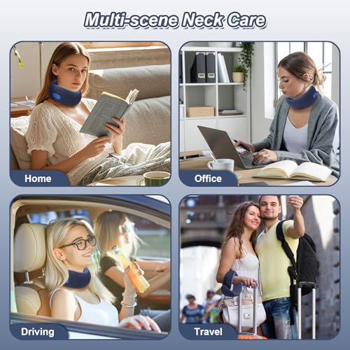 Travel Pillow with Heat,Vibration Massage,Portable Rechargeable Adjustable Airplane Neck Pillow,with Headrest Support for Head,Neck,and Chin,for Pain Relief at Home,Car,Office,Travel
