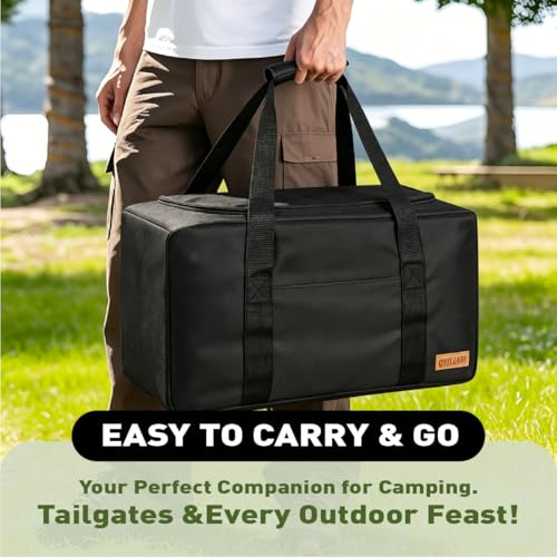 Camping Storage Bag, 28L Heavy Duty Gear Organizer for Car Trunk, Travel, Tailgating & Overlanding, Outdoor Camping Cookware Organizer