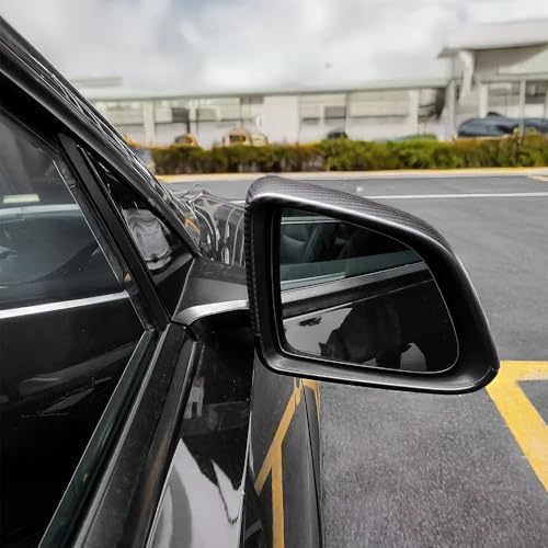TanKin Real Matte Carbon Fiber Side Mirror Skull Fit for 2025 2026 Tesla Model Y Juniper Accessory,2PCS Carbon Rear View Mirror Cover Caps Overlay