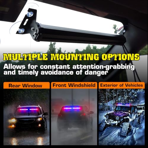 2x17.7 Emergency Flashing LED Traffic Advisor Strobe Light Bar Interior Safety Warning Lights for Construction Vehicles Snow Plow Tow Trucks(Red/Blue) - color: #05 Red/ Blue