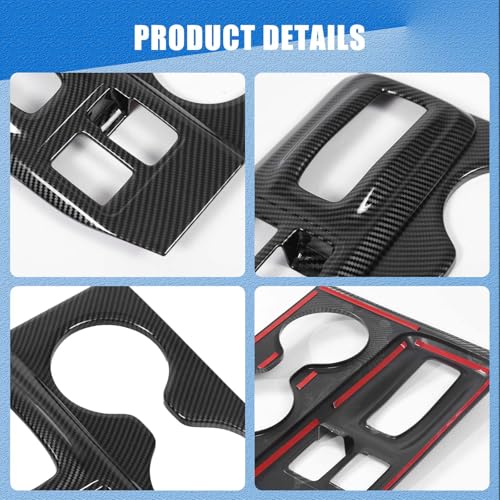 Gear Shift Panel Cover Trim Compatible with Honda Pilot 2023-2025/ Honda Passport 2026 Accessories, ABS Center Consoles Cup Holder Panel Cover Protector, 1PCS (Carbon Fiber Pattern) - color: Gear Shift Panel Cover