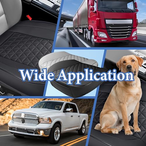 2PCS Leather Car Seat Cover, Front Bottom Seat Cushion Cover, Car Seat Cover, Front PU Leather Seat Covers, Anti-Slip and Wrap Around The Bottom with Storage Pocket Suitable for Most Vehicles (Black) - color: black*2