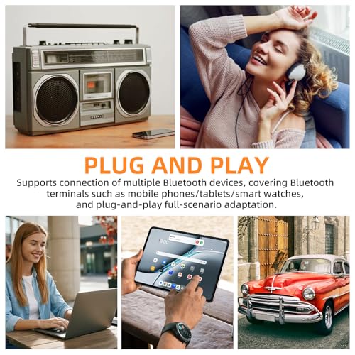 Car Audio Bluetooth 5.0 Cassette Receiver,Cassette Bluetooth Adapter for Car Tape Player, Hands-Free Calling, Stereo Two-Channel, Compatibility with Smartphones, Tablets, MP3, Black