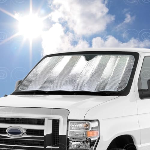 BDK Car Windshield Sun Shade - Jumbo Size Windshield Sun Shade Accordion Fold Style for Car Windshield - Heatshield Sunshade for Car, Truck, SUV - Car Window Shades Front Windshield - 65 x 27 in