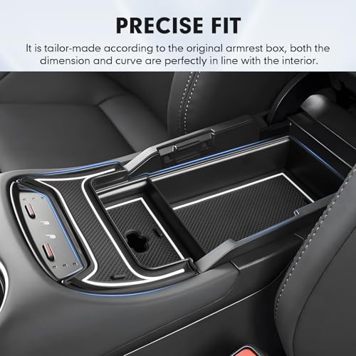 Autorder 2PCS Center Console Organizer for 2021-2024 Toyota Venza Accessories Armrest Storage Box Secondary Insert Tray Center Console Armrest Tray with Nonslip Mats - size: 2021-2024 Toyota Venza 2PCS