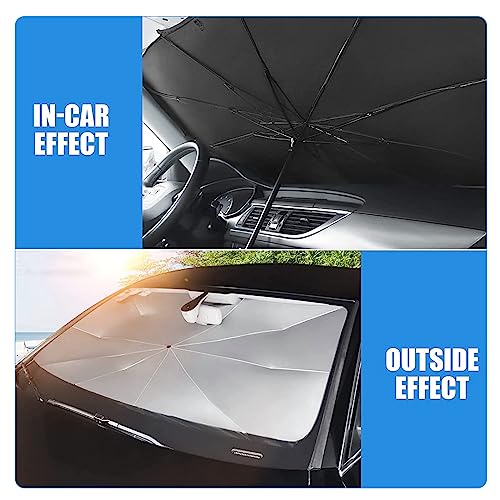 1 PC Windshield Sun Shade for Car, Foldable Reflective Sunshade for Front Window Protect Vehicle from UV Sun and Heat, Keeps Vehicle Cool Fit Most Vehicles - Opening Design (55 x 31 inches) - size: 55"*31" # Opening Design