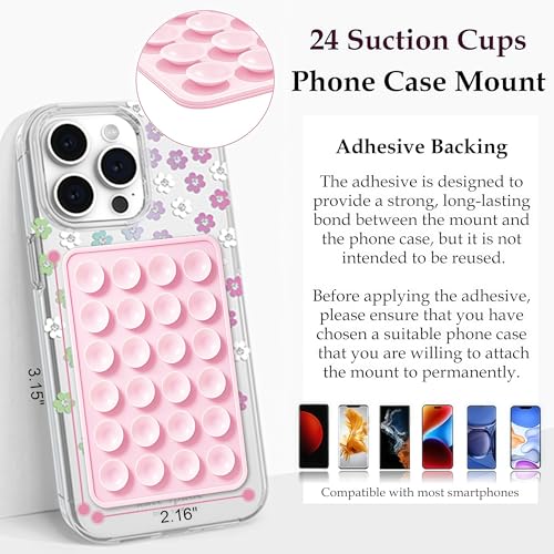 LvShuLiangPin 2 Pack Silicone Suction Phone Case Mount, Silicon Adhesive Phone Grip for Smartphones, Hands-Free Mirror Shower Phone Holder for Selfies, Tiktok Videos (Black&Translucent) - color: Black&Translucent