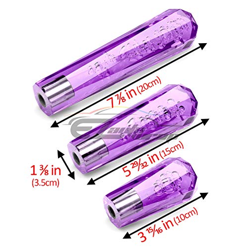EZAUTO WRAP Shift Knob Stick Crystal Transparent Bubble Purple Throw Gear Shifter 20cm - color: Purple, size: 20cm