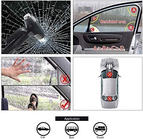 Car Window Breaker, Glass Breaker and Seatbelt Cutter, Emergency Car Glass Safety Hammer, Window Punch Seatbelt Cutter for Family Rescue & Auto Escape Tools(Red) - color: Red