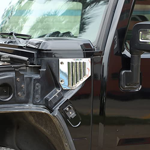 2PCS Car Side Vent Cover Hood Intake Bezel Trim Molding Compatible with 2003-2009 Hummer H2,Side Scoop Hood Cover Car Exterior Accessories (Silver) - color: Silver