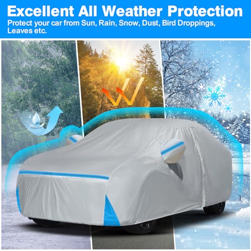Car Cover for 1997-2004 C5 Corvette, Waterproof Custom-fit All Weather Sun Rain Dust Snow Protection Outdoor C5 Full Car Cover with Door Zipper and Cotton Lining-Grey - size: C5 Cover