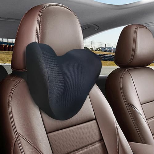 Super Soft Car Headrest Pillow, 100% Memory Foam Car Neck Pillow with Adjustable Strap & Breathable Removable Cover, Ergonomic Design - Travel Pillow Car Pillow for Neck/Back Pain Relief(Black, 1PC) - color: Pack of 1/Black/Super Soft