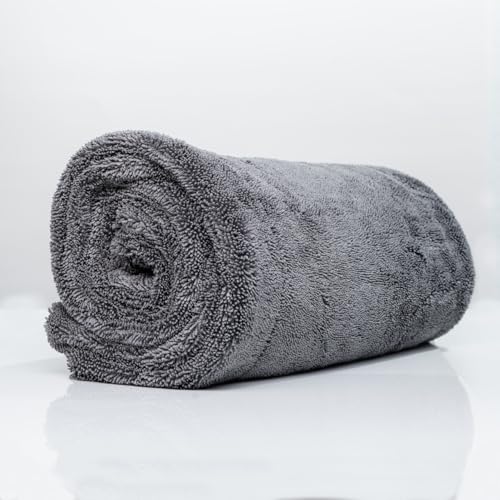 Pittstop Drying Microfiber Towel Large 24x35 Inch 1400 GSM, Edgeless Scratch-Free, Twisted Loop, Super Absorbent, Professional Grade Material, Heavy-Duty, Soft Durable, Car Drying Towel,