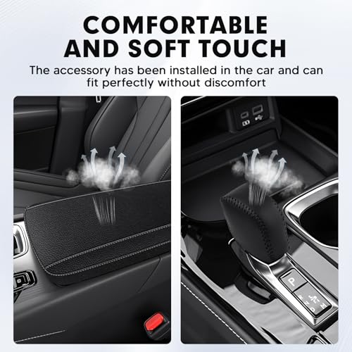 Autorder 2PCS Center Console Cover for 2023 2024 2025 Lexus RX350/RX350h/RX450h+/RX500h Accessories Gear Shift Knob Cover Anti-Scratch Leather Armrest Cover&Shift Knob Cover - size: 2PCS 2023-2025 Lexus RX