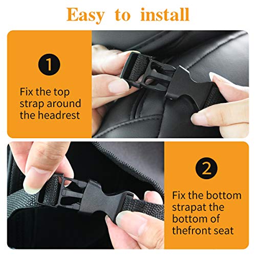 Kaiphy Car Backseat Organizer Premium Quality Car Kick Mats with 10" Tablet Holder - Extra Large Pocket- Sturdy Top 2Pack