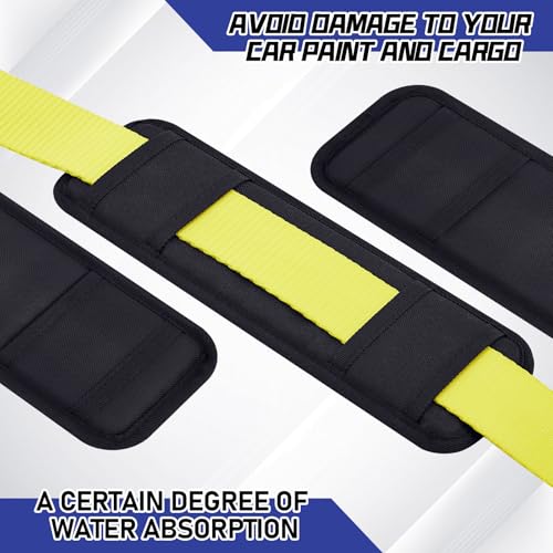 Seenelling 4 Pack Tie Down Strap Protector Sleeve Universal Protective Sleeves for Ratchet Straps Protective Strap Protector, Preventing Damage to Boat Trailers Kayaks Yacht Trucks, 4 x 12''(Black) - color: Black
