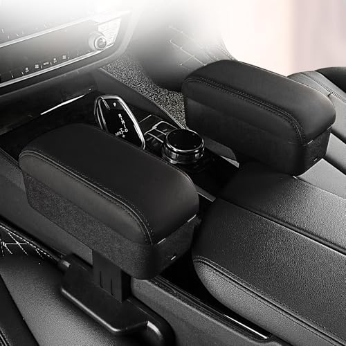 JEYODA Car Armrest Box with Cup Holder Car Central Liftable Armres Storage Organizer Box Arm Rest,Car Seat Gap Filler Organizer 1PC (Black) - color: Black