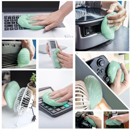 ASFSKY Car Cleaning Gel (3 Pack) Cleaning Putty Universal Dust Cleaning Car Interior Cleaner Keyboard Dust Remover Car Slime Gifts for Men Women Girl - color: Light Green 3 pack