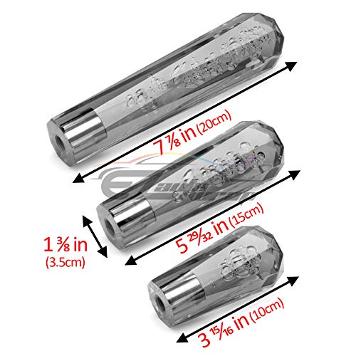 EZAUTO WRAP Shift Knob Stick Crystal Transparent Bubble Gray Throw Gear Shifter 10cm - color: Gray, size: 10cm