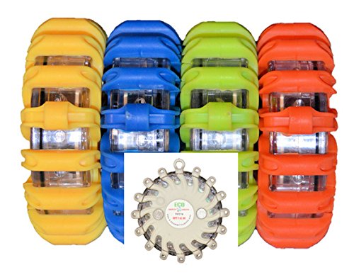 RPF16LM6 CASE OF 6 YELLOW RECHARGEABLE 9-FUNCTIONS PORTABLE 16 LED POWER FLARE POWER-MARKERS ROADSIDE EMERGENCY MAGNETIC - color: YELLOW