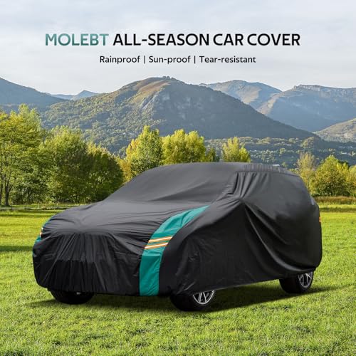 Jeep Wrangler Car Cover 4 Door Fits Sahara Rubicon Unlimited Sport JK JL. Jeep Wrangler Car Cover 4 DR for All Weather, Outdoor Waterproof, Windproof, UV-Resistant, Dustproof - size: 4 Fit Jeep Wrangler 4 Door