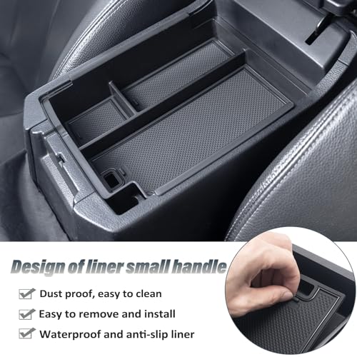JKCOVER Center Console Full Organizer Tray Compatible with Toyota 4Runner 2010-2020 2021 2022 2023 2024 Accessories,Insert Armrest Box Secondary Storage ABS Black Materials - color: Full tray