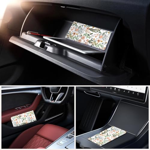Car Registration and Insurance Holder,Colour Patterns Men Women Car License Document Registration and Insurance Card Holder - color: White flora