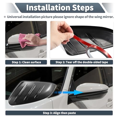 X AUTOHAUX Pair Car Rear View Driver Passenger Side Mirror Cover Cap Overlay Black Carbon Fiber for Lexus LX470 1998-2007 for Toyota Land Cruiser Mirror Guard Covers Exterior Decoration Trims