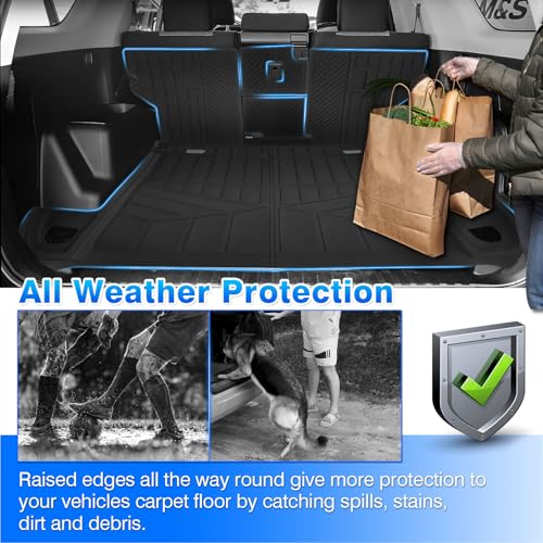 4Runner Cargo Liner - Trunk Mat for Toyota 4Runner 5 Seats 2010-2024 (W/0 Sliding Tray & No 3rd Seat), All Weather Cargo Mat for 4Runner Accessories, Heavy Duty Car Mats, Car Accessories - size: 2)Toyota 4Runner 10-24