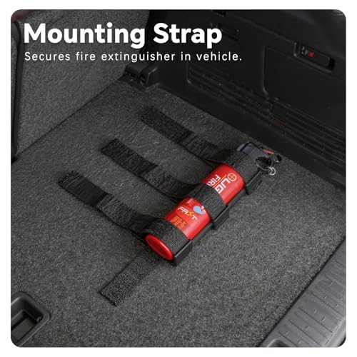 Ougist Roadside Emergency Car Kit with ABCK Fire Extinguisher for Vehicle, Intuitive Window Breaker, Protective Gloves & Triangles, Complete Car Emergency Kit for Breakdown & Fire Safety