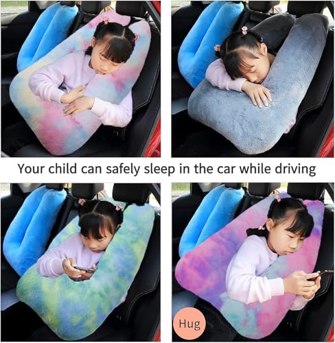 FHSGGP Travel Pillow Car Pillow Kid Car Sleeping The Sleeping Aid for Adults and Kids on Road Trips Kids Travel Pillow Colorful Purple - color: B-colorful Purple
