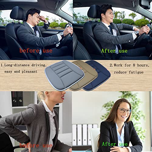 Car Seat Cushion Memory Foam Thin Seat Cushion for Car Truck Seat Driver, 20x18.5x1.2 Inches, Grey - color: Grey